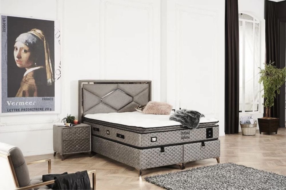 Тапицирано легло Immune Defense Прашно Сиво