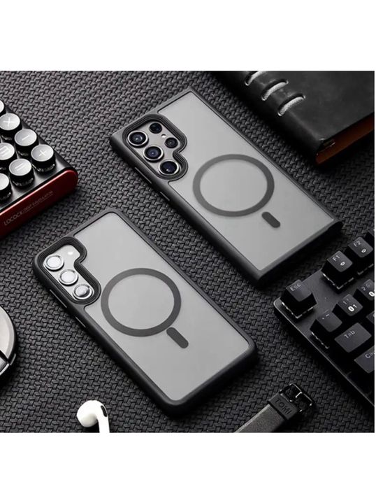 Samsung S22/S23/S24/S25/PLUS/ULTRA Husa Magsafe Type Spate Mat Neagra