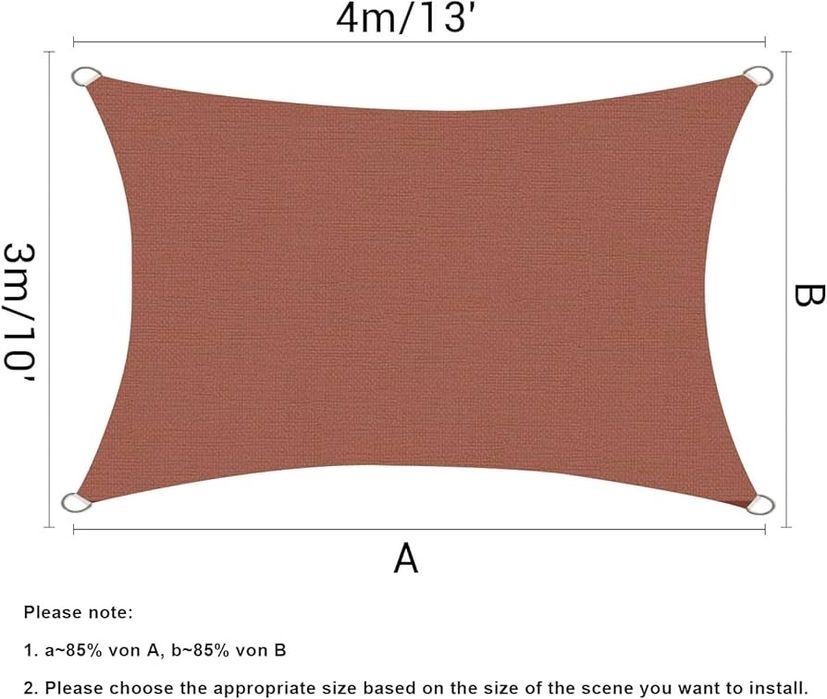 Prelata /copertina impermeabil pătrat soare naviga 3x4m