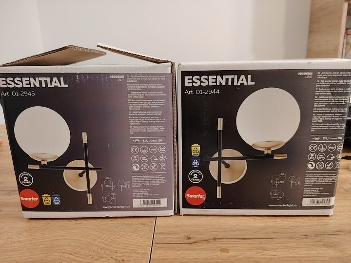 Set 2 aplice perete elegante abajur sticlă