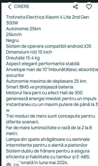 Trotineta Electrica Xiaomi 4 Lite 2 gen