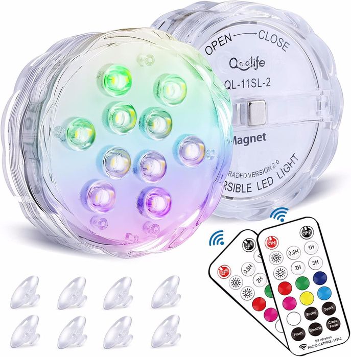 Set 2 lumini subacvatice LED Piscina Telecomanda