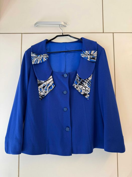 Sacou dama elegant, culoare albastra, marime 48