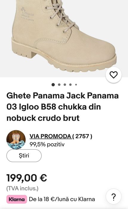 Ghete Panama Jack din piele naturală bej Nubuk, bocanci unisex clasici, mărimea 41 EU