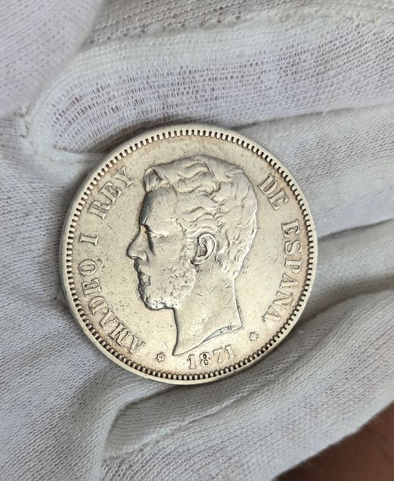 Moneda argint 5 Pesetas 1871 - Spania