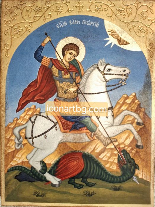 Икона на Свети Георги на кон 24/18 см.