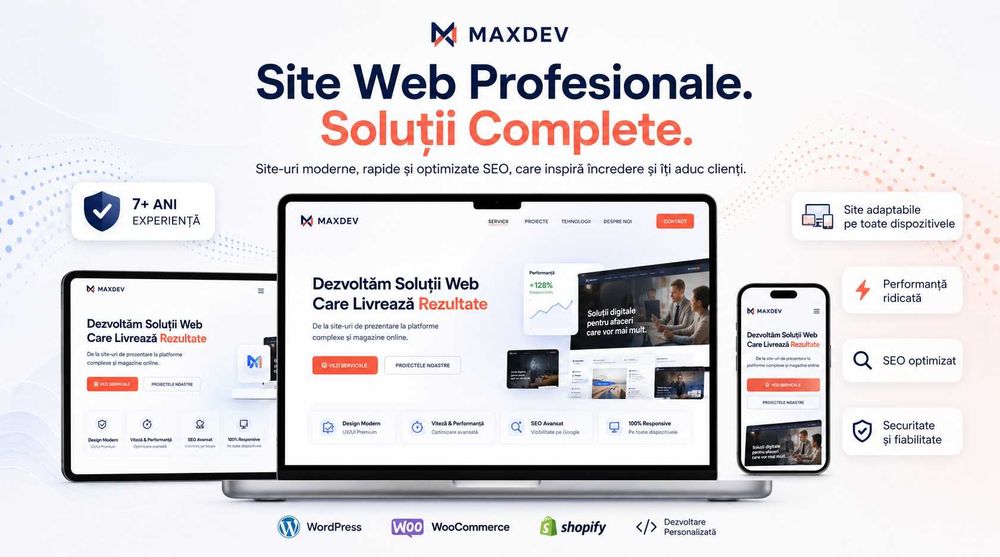 Creare Site Web Profesional, Magazin Online WooCommerce, WordPress, SEO