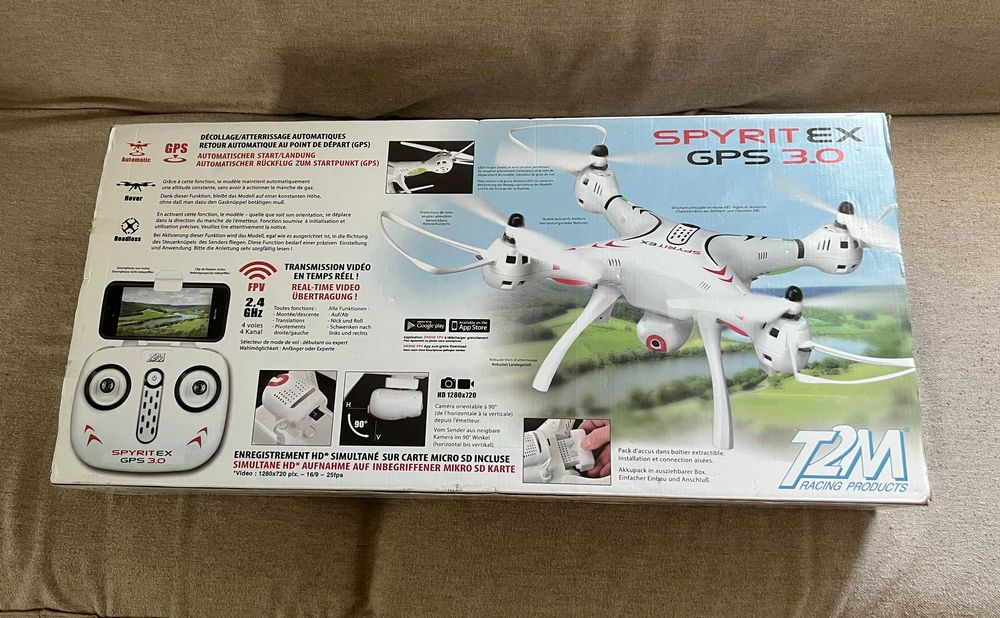 Drona T2M Spyritex GPS 3.0 FPV cu cameră HD și telecomandă completă