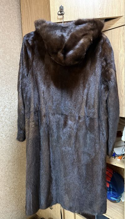 Шуба норковая с капюшоном