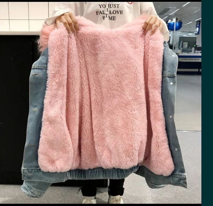 Теплая джинсовая парка