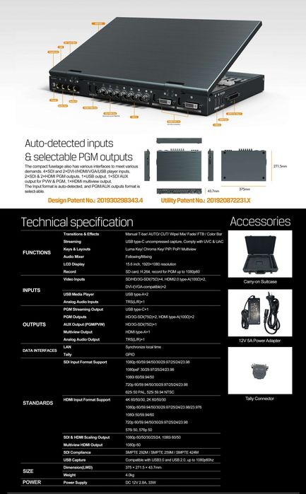 Switcher Avmatrix pvs 0615u kit Tv audio video portabil si Avmatrix HVS0402U Nou