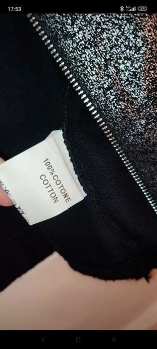 Cardigan argintiu, Made in Italiy, model actual, nou, 100% bumbac