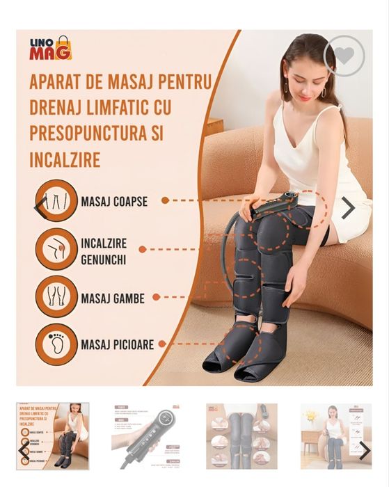 Aparat de masaj pentru picioare cu presapunctura și încălzire