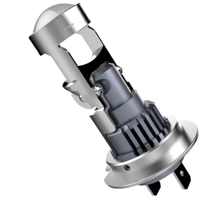 Set Doua Becuri Led H7 Cu Lupa Si Ventilator Mic 20000Lm/100W/6000K