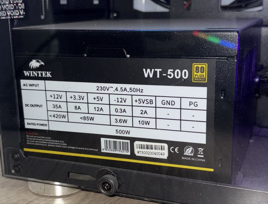 Rtx 2060 super 8 gb + БП WINTEK 500W