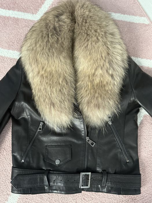 Дамски яке естествена кожа с лисица