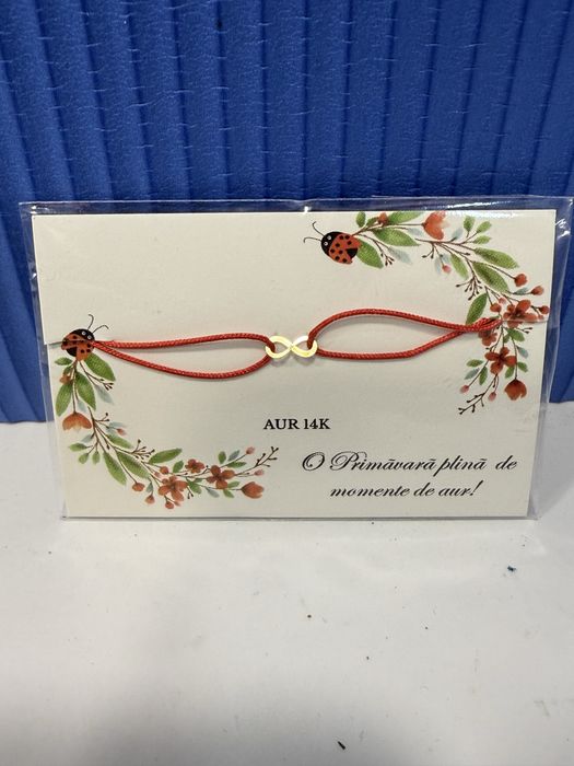Martisoare din AUR 14 ka cu Snur ReglabilAmanetRahova295