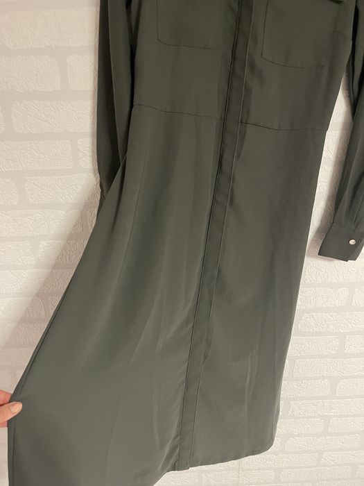 Rochie H&M kaki lungă, cu curea, XS / S