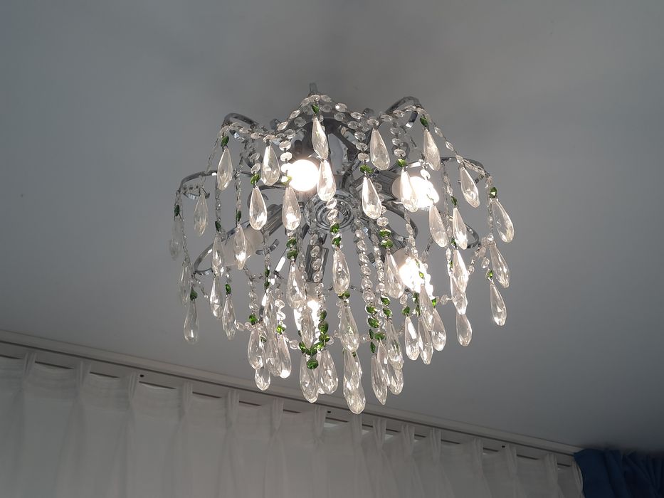 Люстры 2 шт стекло цвет металла