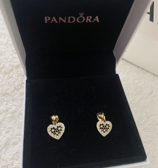 Cercei Pandora suflati cu aur