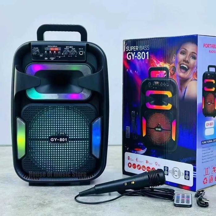 Преносима караоке колона GTS-1702 2х8 инча FM