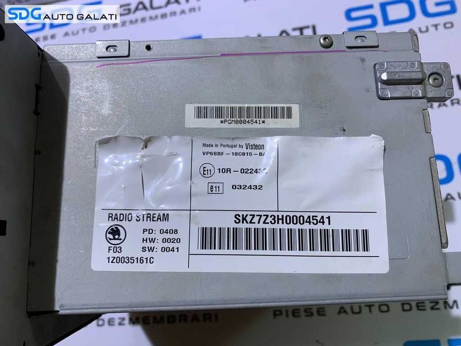 Radio CD Player Stream MP3 SkodaAuto Skoda Octavia 2 2004 - 2013 Cod 1Z0035161C Fara Safe Code [S0119]