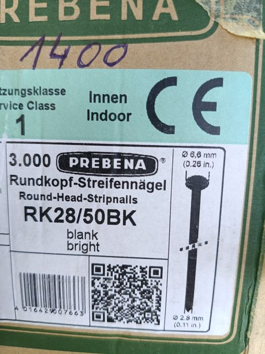 Pistol pneumatic pt. CUIE, profesional PREBENA 7XR-RK90 +cuie 6500 buc