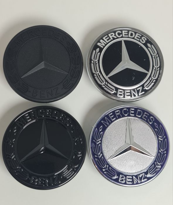 Emblema-Sigla-Logo-Stema-Capota-Mercedes-57mm-C-E-Class-W205-W213-W204-W212-Albastra-Neagra-Lucios-Mat