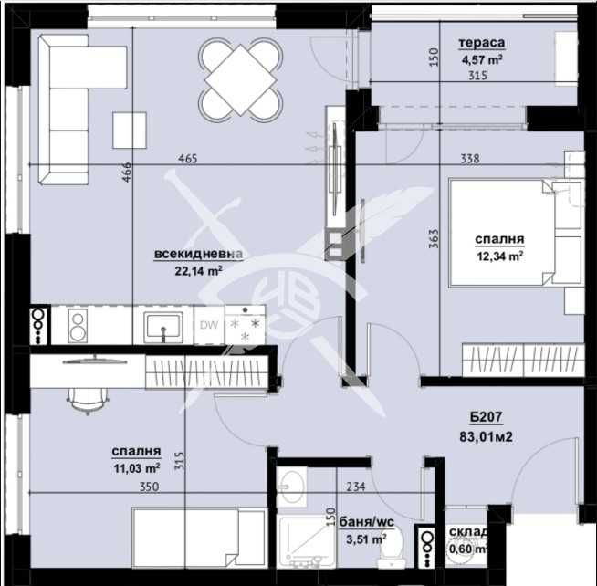 Продава се Тристаен апартамент в Бургас, Изгрев - 83 кв.м за 1121 €/кв.м - Снимка #1
