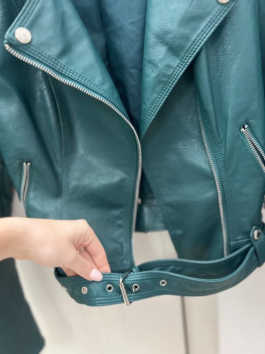 Geaca piele eco verde XS