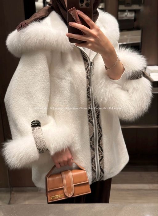 Палто от естествен косъм и алпака