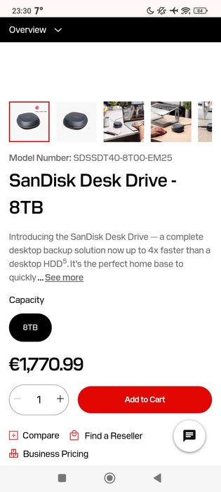 SSD SanDisk desktop drive 8tb noi la cutie