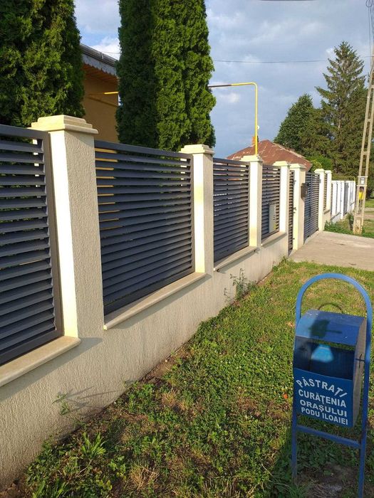Garduri din sipca metalica, panou stil jaluzele, tabla, BCA si plasa