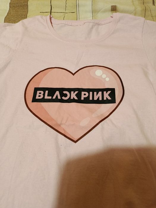 Тениска 10-11 за момиче Black pink 100% памук