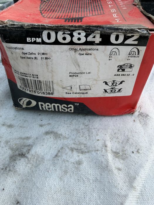 Нови предни накладки REMSA 0684 02 Opel Astra G Zafira A