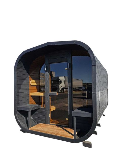 Sauna de exterior model CUBE cu terasa 3mX2.4mx2.4m OFERTA PASTE 2026