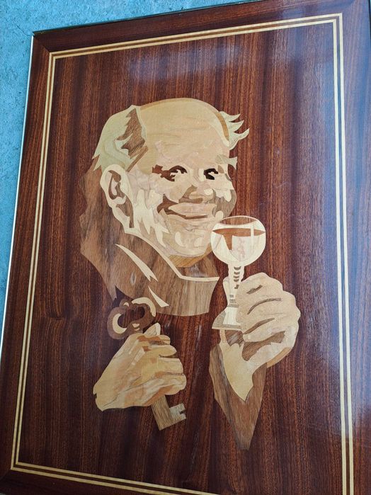 lemn tablou intarsie 57/42 cm