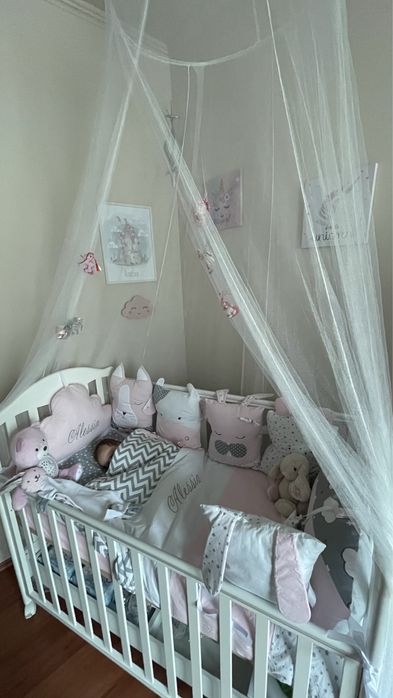 Дървена бебешка/ детска кошара Azzurra Design