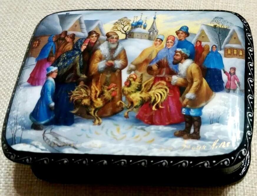 Федоскино , лаковая шкатулка