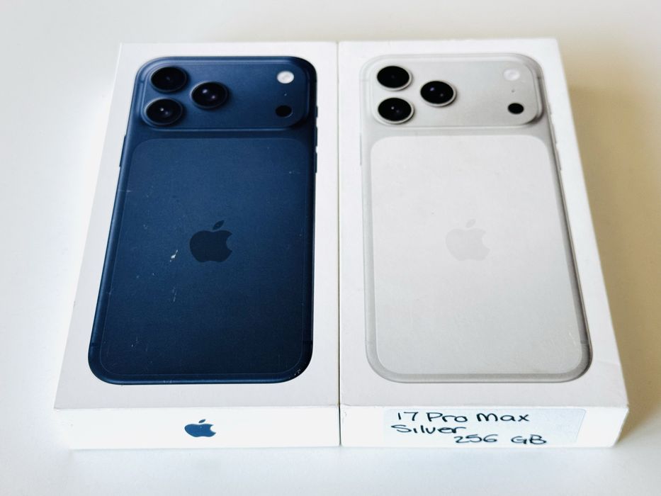 НОВИ! Iphone 17 Pro Max 256GB Silver Blue Гаранция 1 година