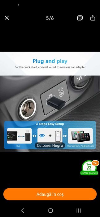 Adaptor Carplay, Android  Auto WiFi,Nou.