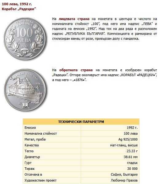 Възпоменателна Колекционерска Монета Кораб Радецки  сребърни възпоменателни монети,