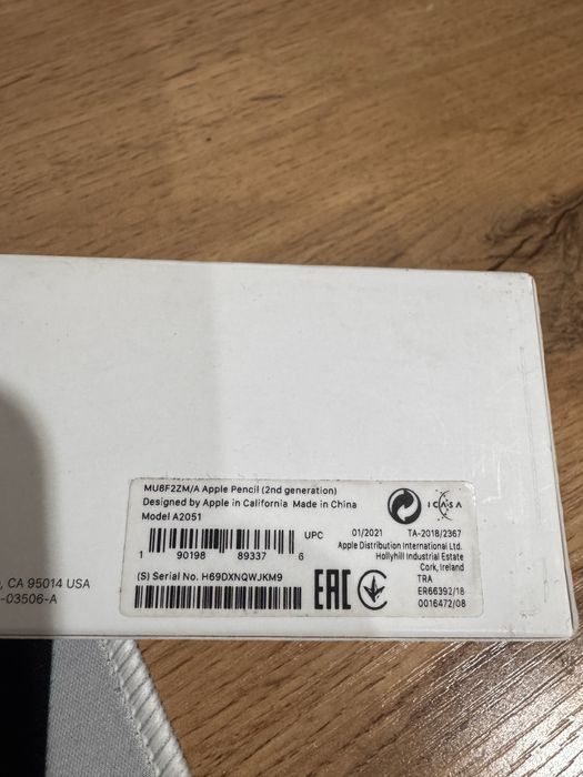 Apple Pencil (2nd Generation) Model A2051 MU8F2ZM/A