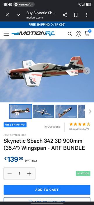 Aeromodel / Avion 3D Sbach 900mm Skynetic 3s ARF/RTF cu telecomanda rc