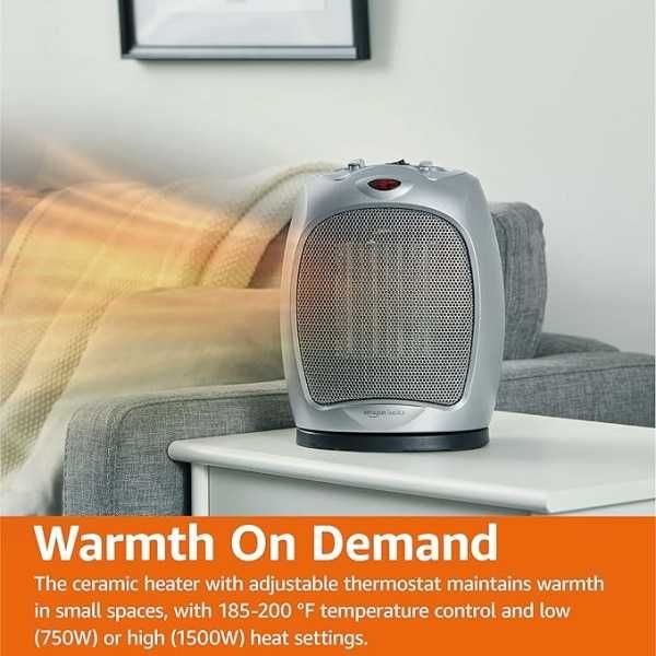 Керамичен нагревател Amazon Basics 1500 W