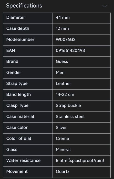 Ceas Quess W0076G2, 42 mm