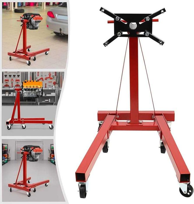 НЕМСКА Стойка За Двигатели 900кг STAHLMAYER + Подарък ЛЕД ФЕНЕР