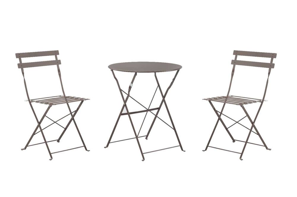 Set Bistro Flair mobilier terasa gradina, 2 scaune + masa, otel vopsit