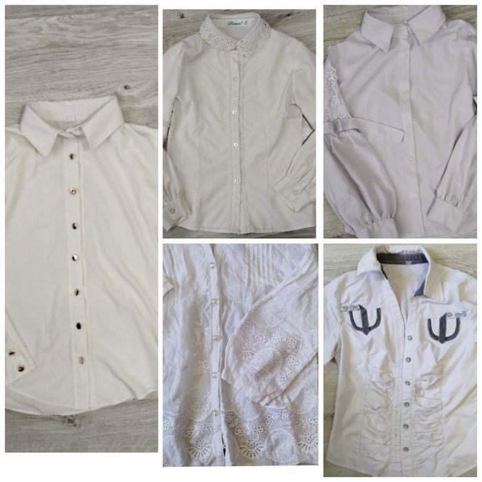 Белые рубашки на девочку