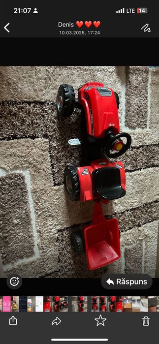 Vand tractor  Smoby cu pedale si remorca